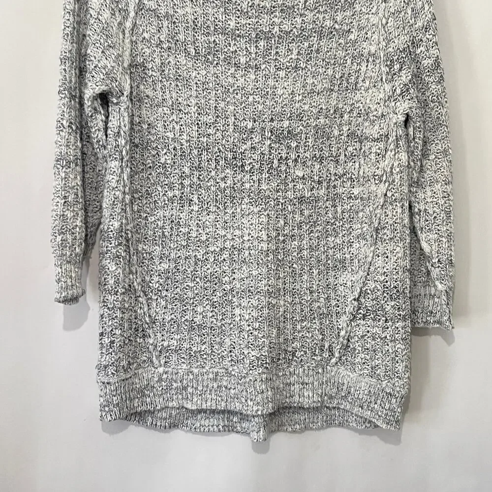 Free People Sweater Womens Medium White Gray Cable Knit Scoop Neck Pullover Top - Picture 5 of 10